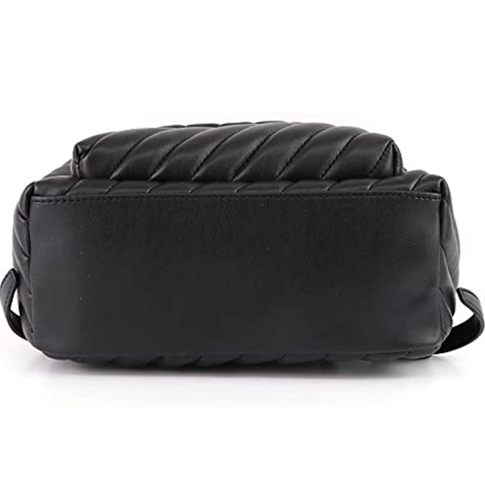 Michael Kors Erin Medium Quilted Backpack - Black/Silver - Picture 3 of 9